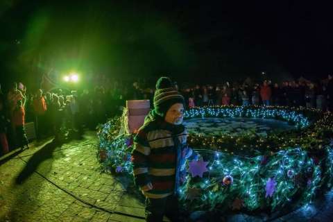 Vierte Adventskerzen Beleuchtung