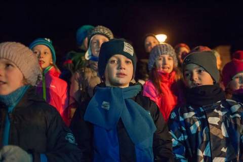 Zweite Adventskerzen Beleuchtung